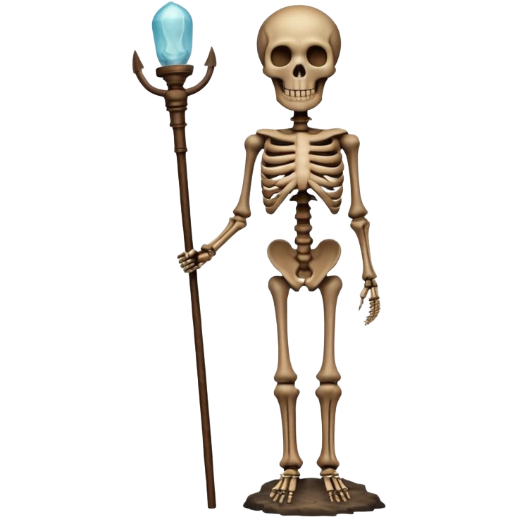 A brown skeleton with a siren pole for a head emoji