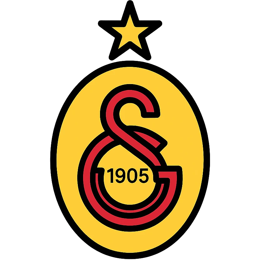 Galatasaray crest as a lineal color icon, black outlines, filled with yellow and red, optimized for digital interfaces emoji