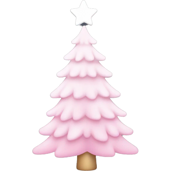 white and pink christmas tree emoji