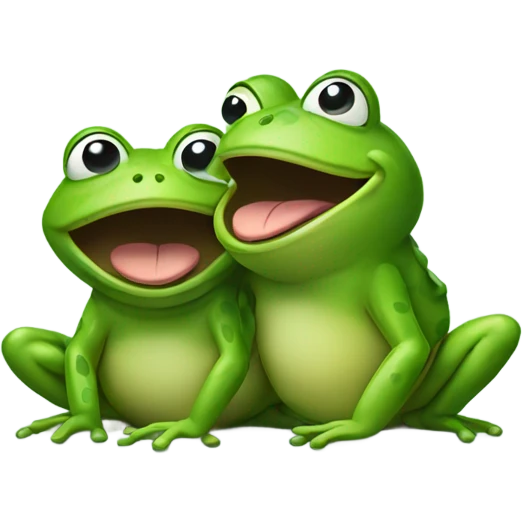 Frogs twisting their tounges together emoji
