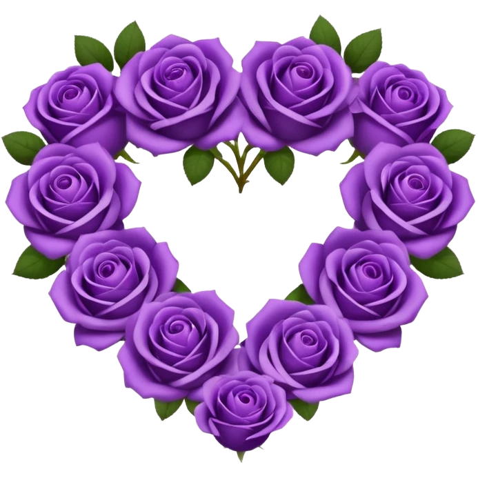 Heart made of purple roses and text in the center that says Ginger  emoji
