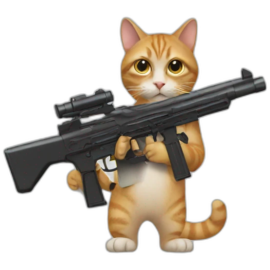 Cat with a gun emoji