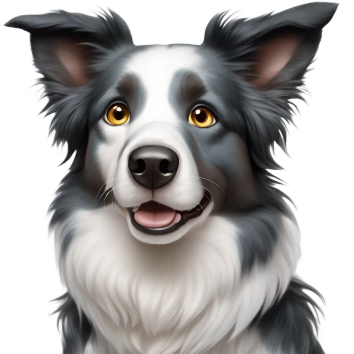 Border collie bleu merle yeux verront emoji