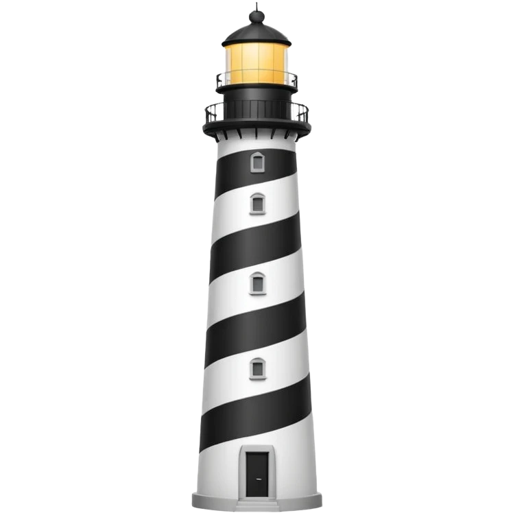 Lighthouse black and white spiral stripes emoji