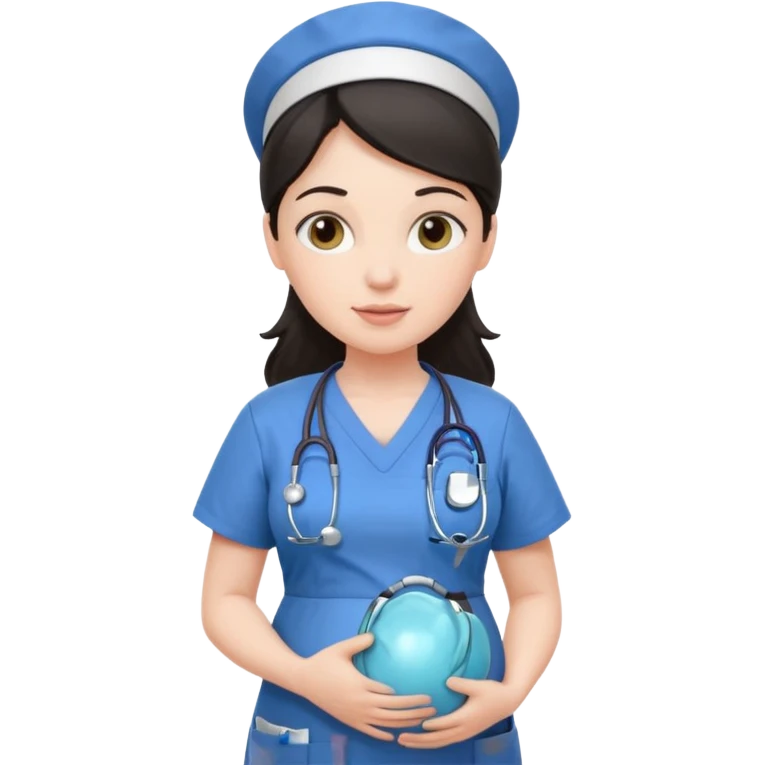 pregnant dark haired nurse emoji