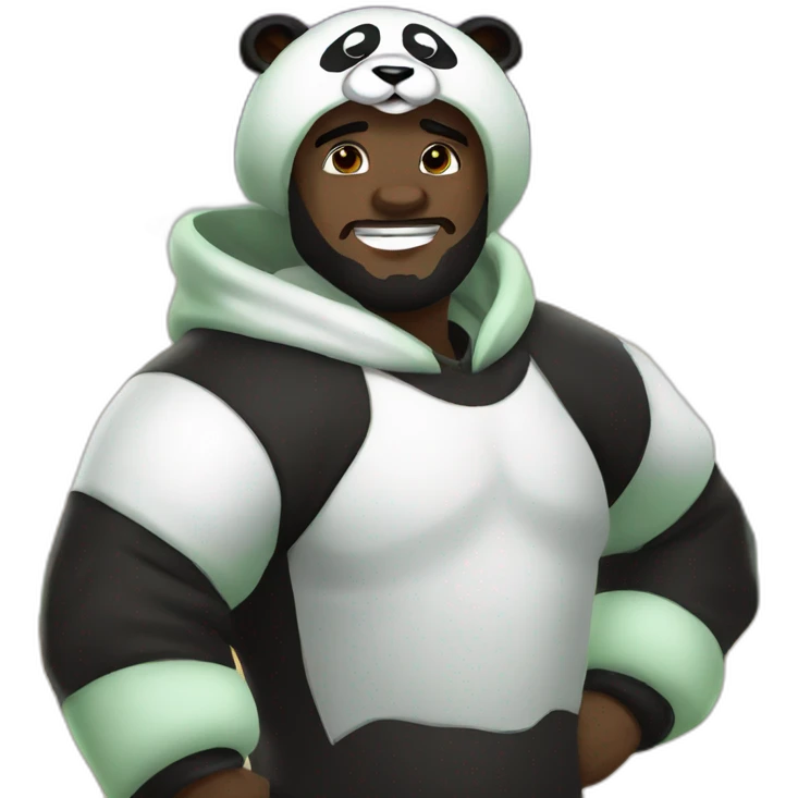 Lebron james in a panda cosplay emoji