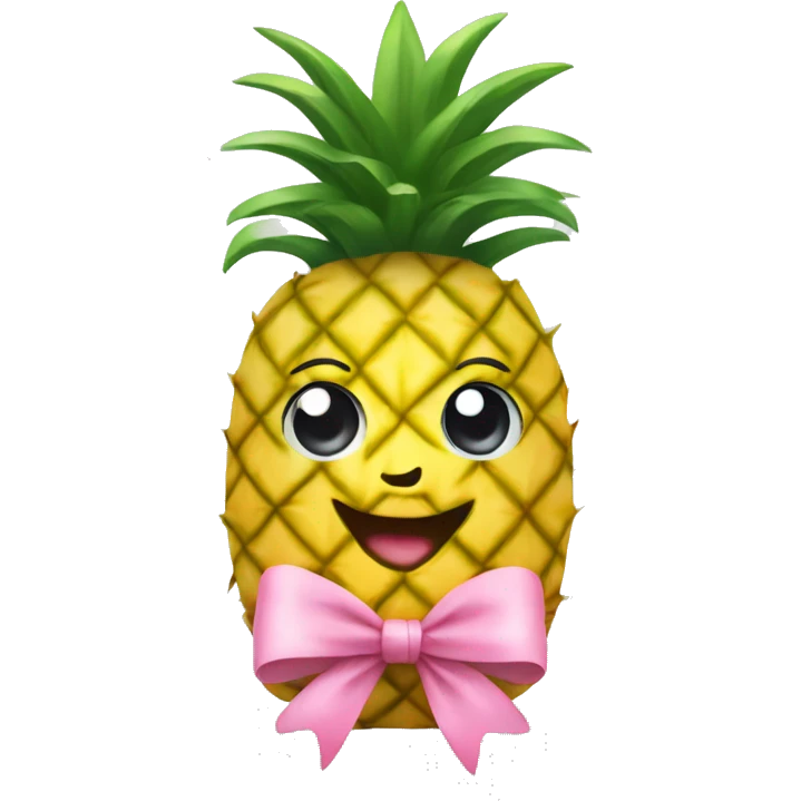 ￼Pineapple with pink bow  emoji