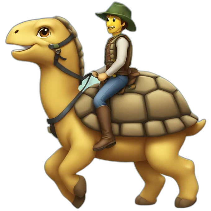 Tortue sur un cheval emoji