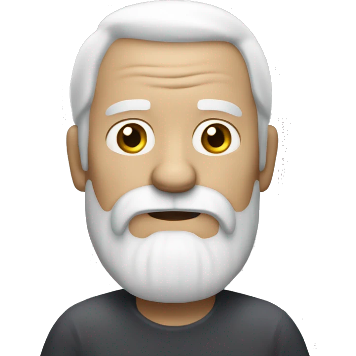 Old man, white hair, a long white beard, and a calm expression. Add a crown on his head. emoji