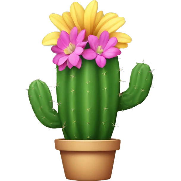 Cactus with a flower  emoji