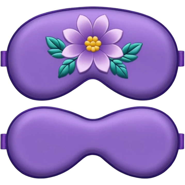 isolated silky sleep mask with a small embroidered flower emoji