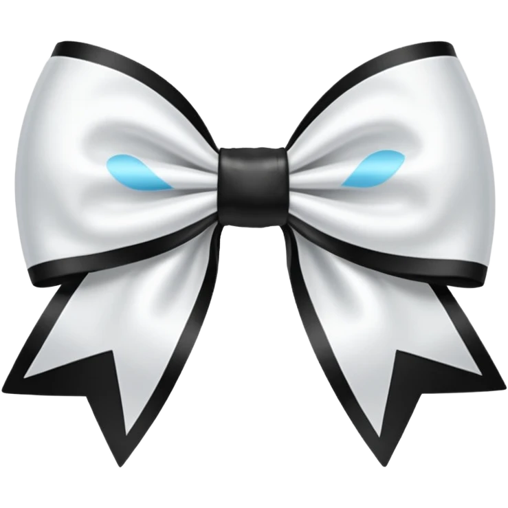 white satin Bow + black bow emoji