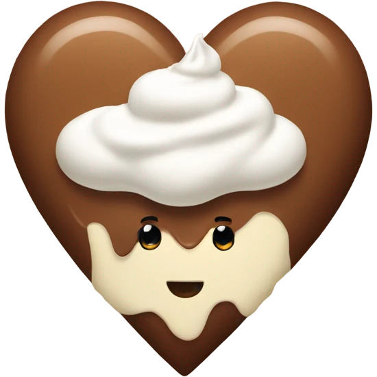 Brown heart emoji with whipped cream on top  emoji