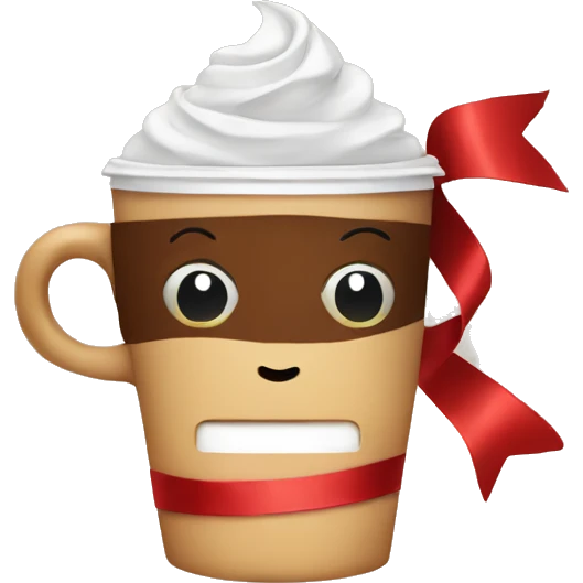 Coffee with ribbon emoji
