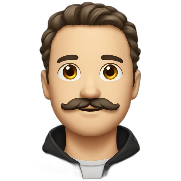 Lukas with mustache emoji