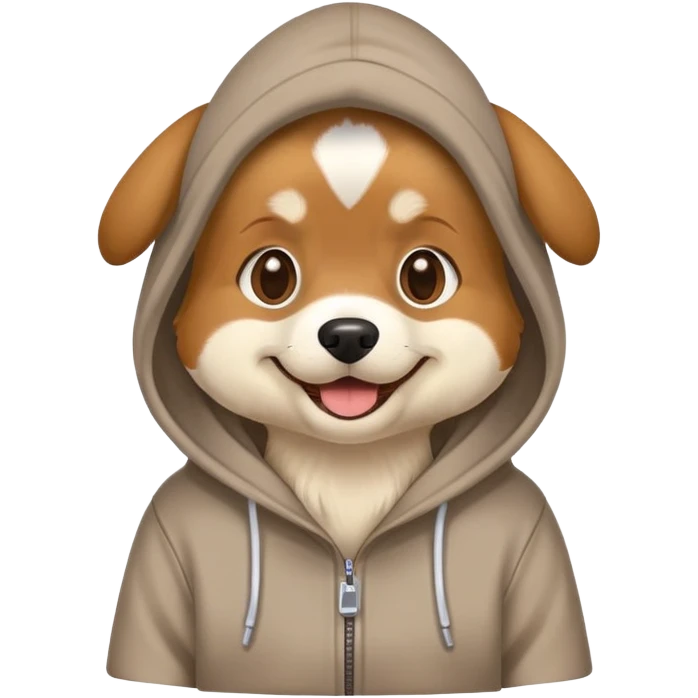Dog wearing a hoodie emoji