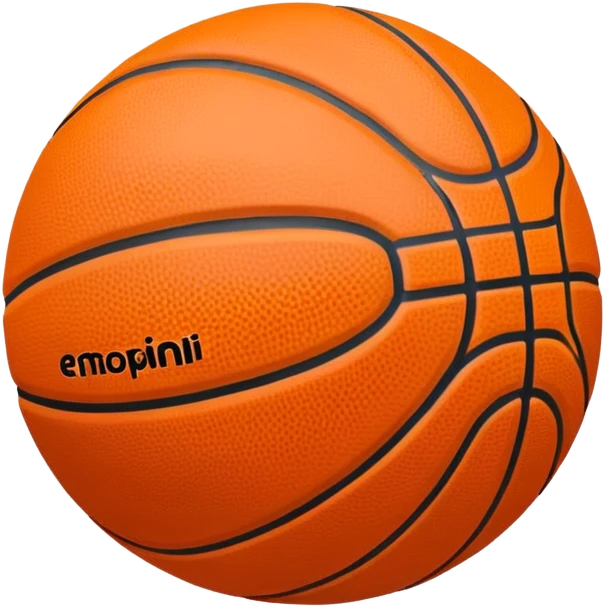 A basketball with a classic orange design and black lines emoji