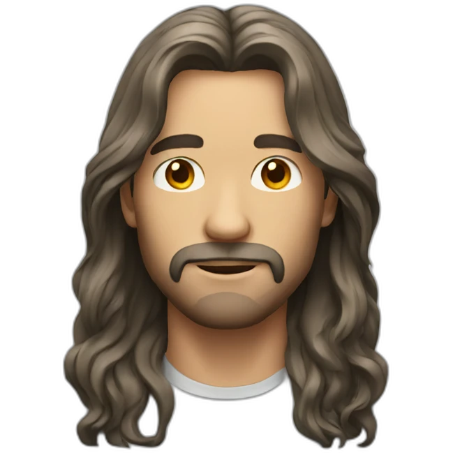 man long hair with glass emoji