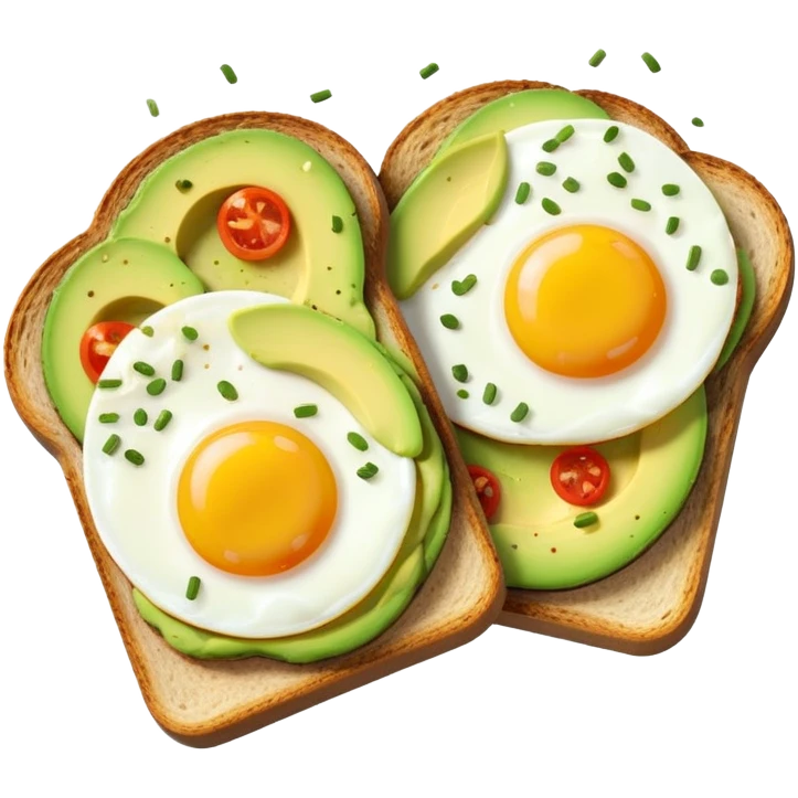Toast with avocado and eggs emoji