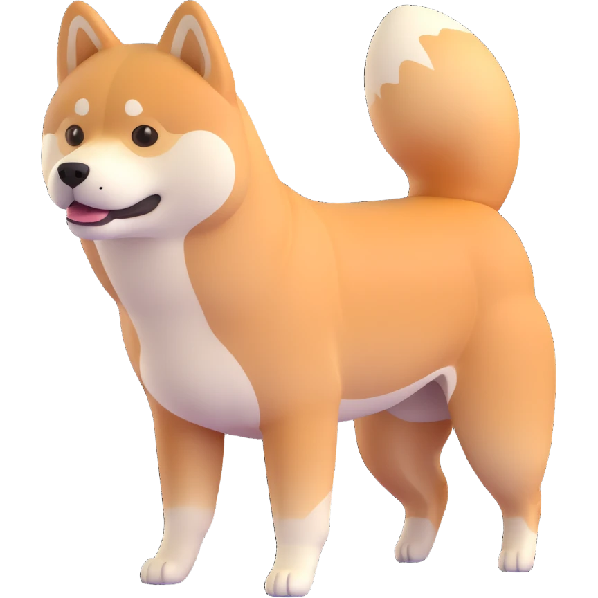 shiba inu, exercising emoji
