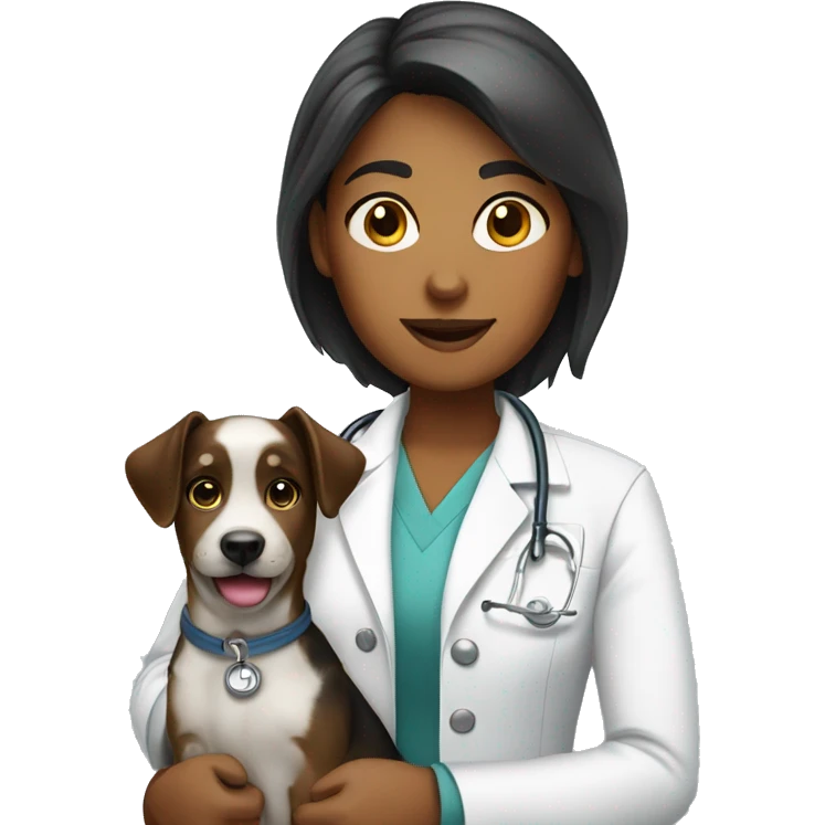 Veterinarian girl wth dog emoji