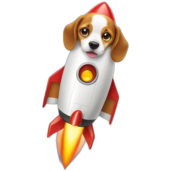 a beagle on a rocket emoji