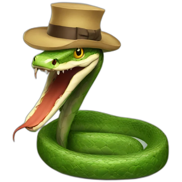 Giant snake with a hat emoji