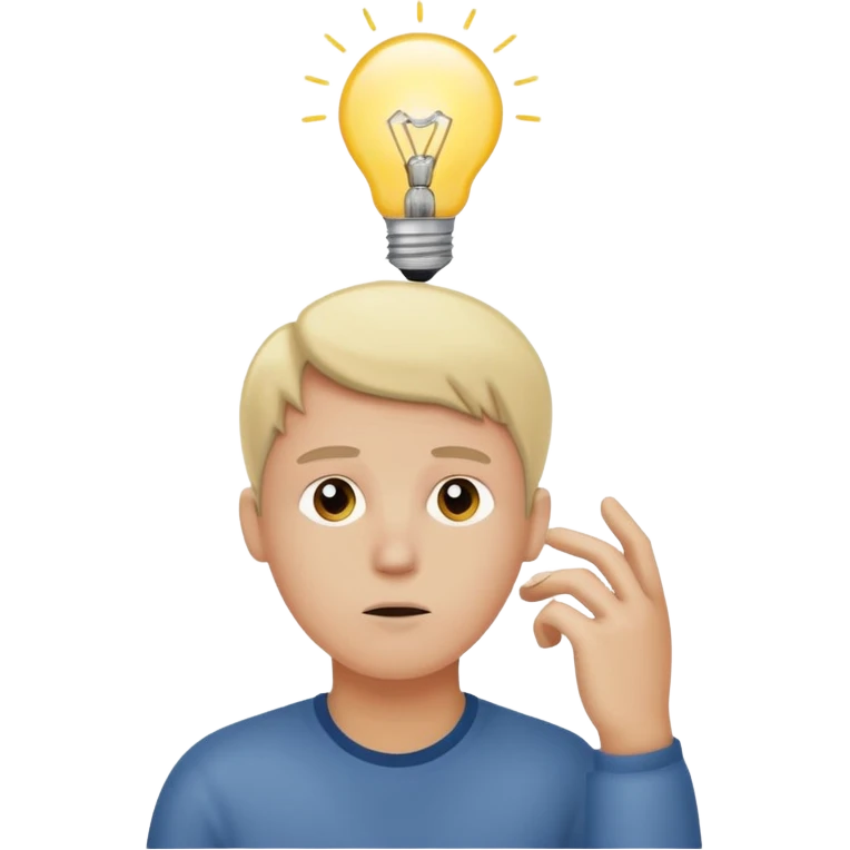 Generate a realistic emoji of someone someone figuring something out being smart about it emoji