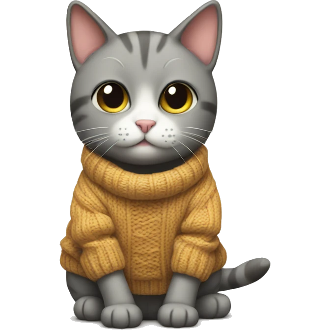 Cat with sweater emoji