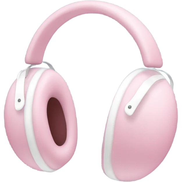 a pair of light pink and white winter earmuffs emoji