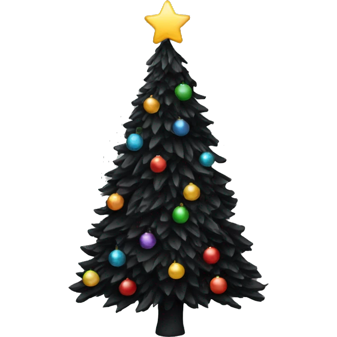 Black Christmas tree emoji