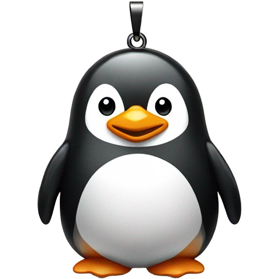 Penguin with a pendant on emoji