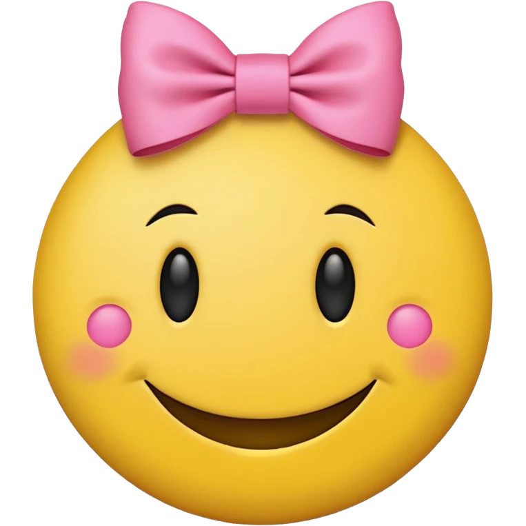 A smiley face with a little pink bow emoji