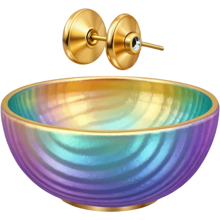 Shell jewelry bowl with gold hoop earrings  emoji