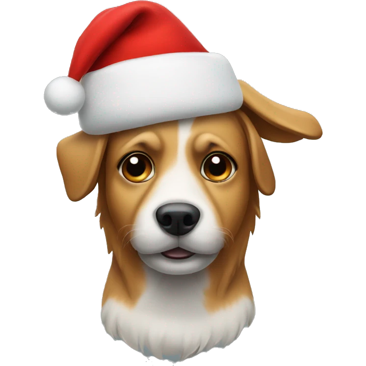 dog with christmas hat emoji