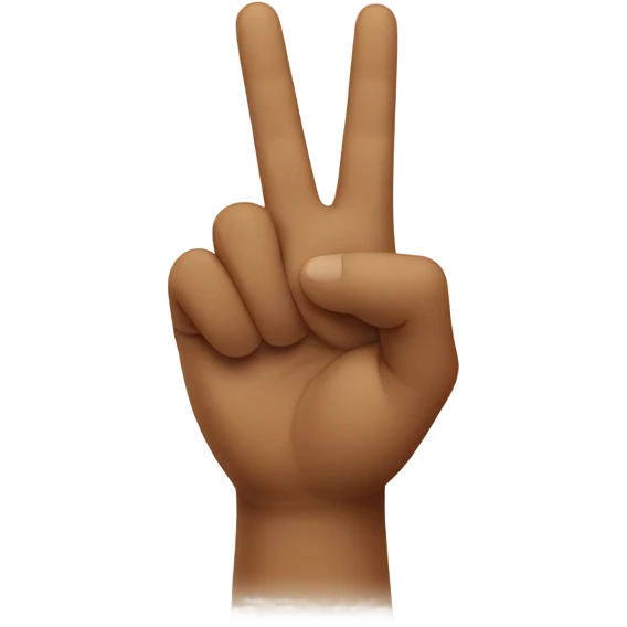 Two fingers up hand sign emoji