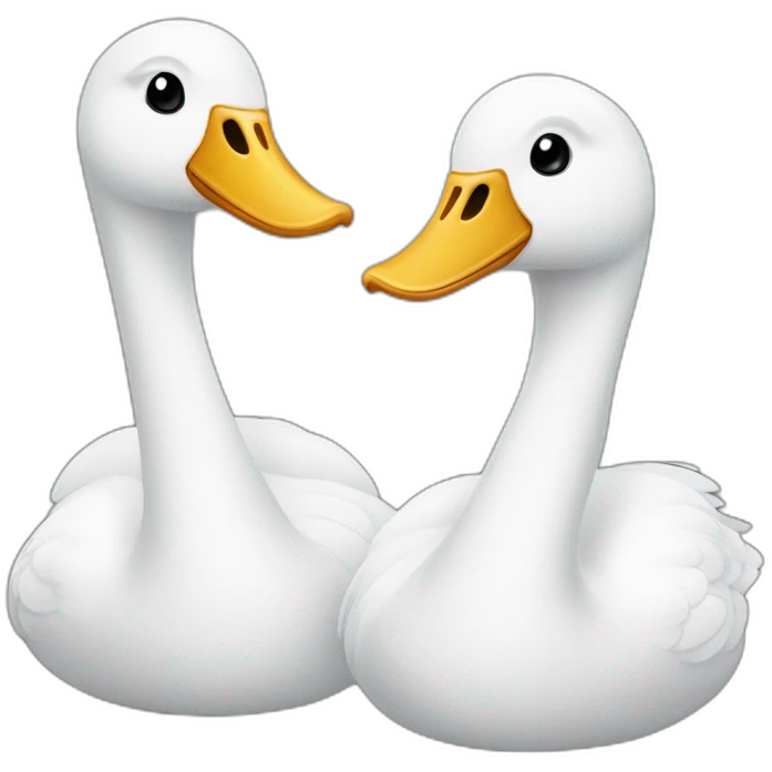 Dos cisnes uno blanco y otro negro emoji
