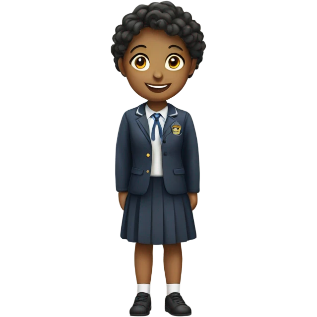 smiling girl in school uniform emoji