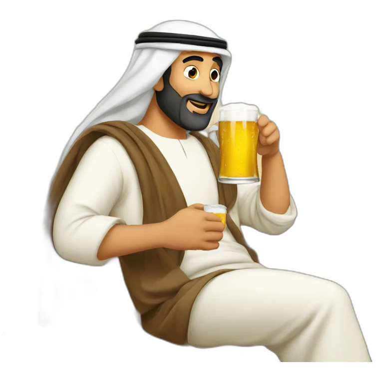 Arab-man-drinking-beer emoji