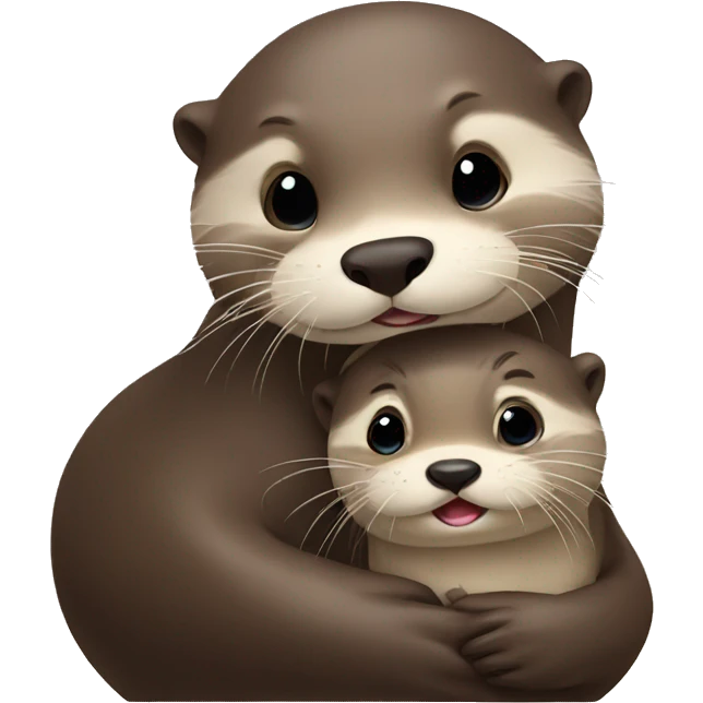 Otter with baby emoji