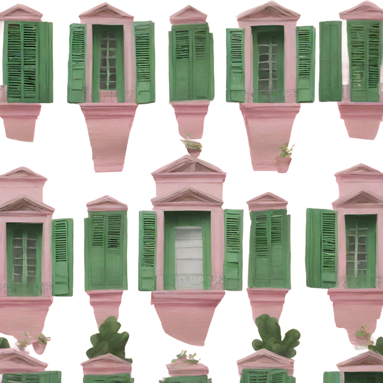 with green shutters pink 19th century villa  emoji