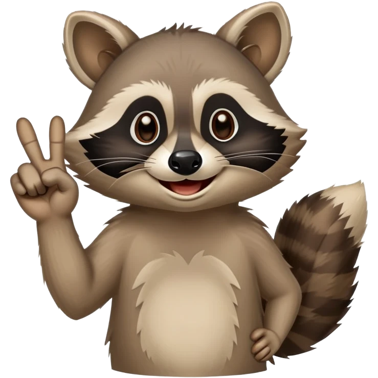 smiling raccoon that is giving the middle finger saying fuck you  emoji