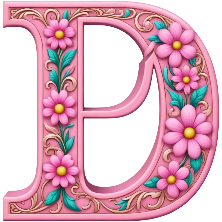 Pink, romantic, flowery, the letter “D” emoji