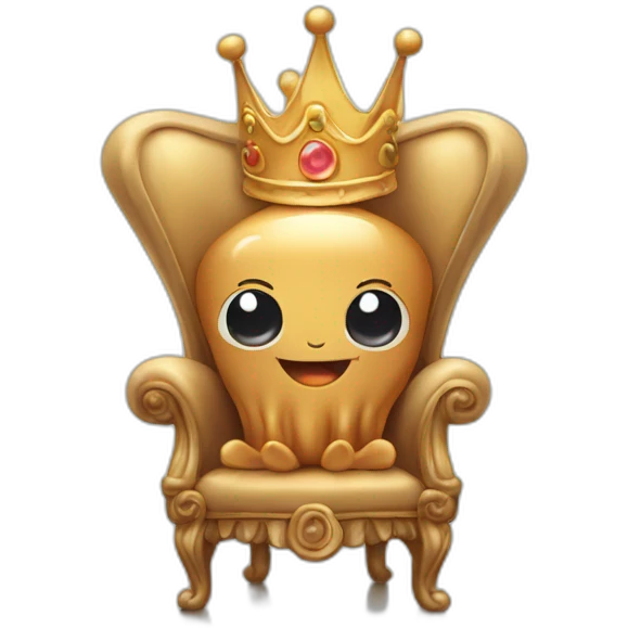 Hd baby peanut butter jellyfish cute sitting on throne with crown emoji