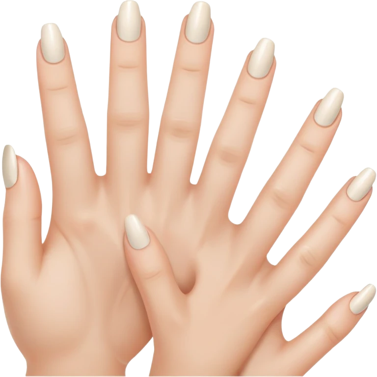 fingers with short, clean nails, subtle shine, minimal design emoji
