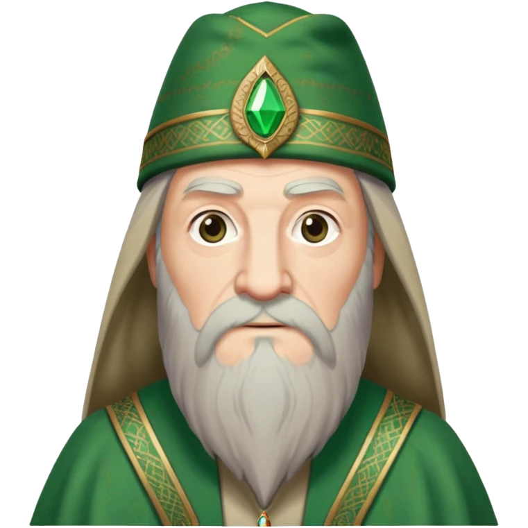 albus dumbledore from harry potter with green fez hat and decorative patterns, without gem emoji
