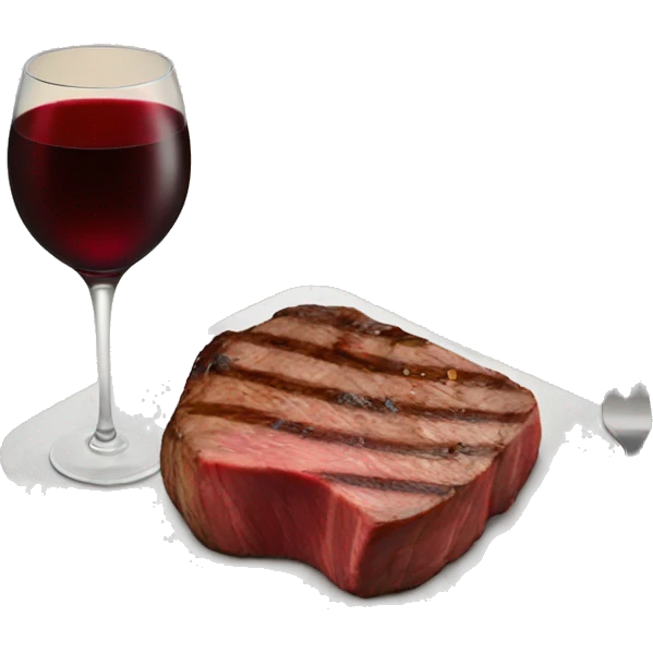 Steak and wine  emoji