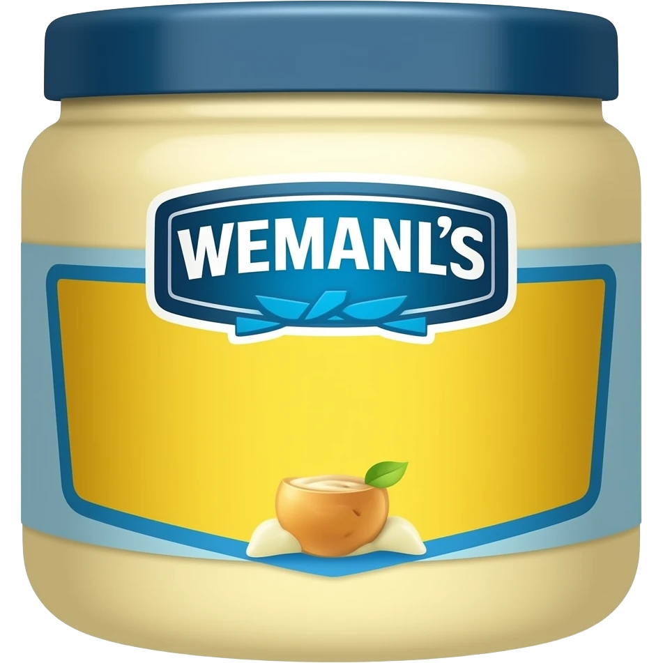 hellmann's mayonnaise pot without letters or characters emoji