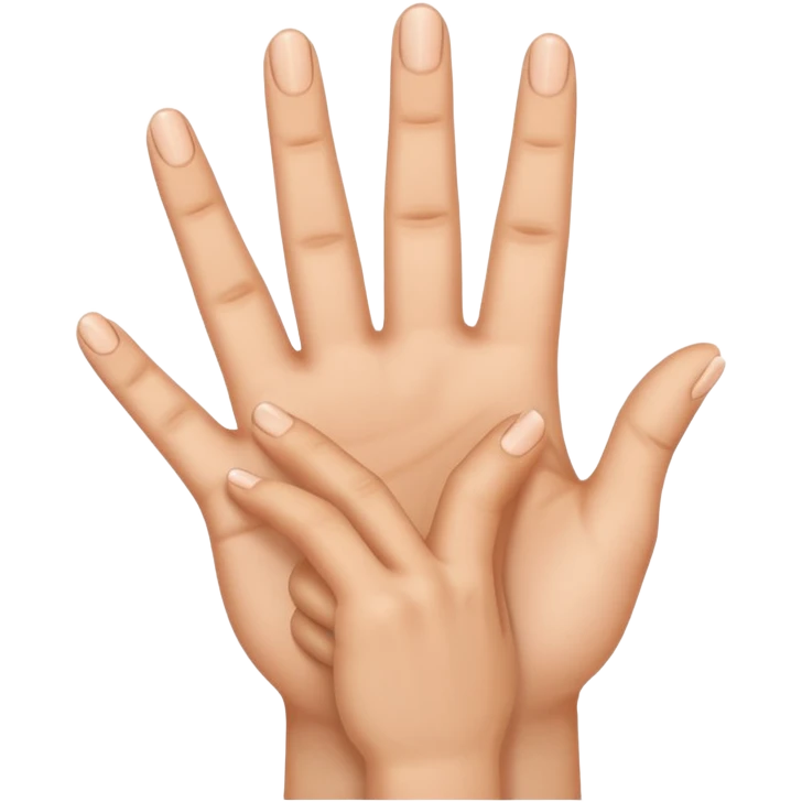 Manos con 3 dedos levantados y la otra mano solo 1 dedo levantado emoji