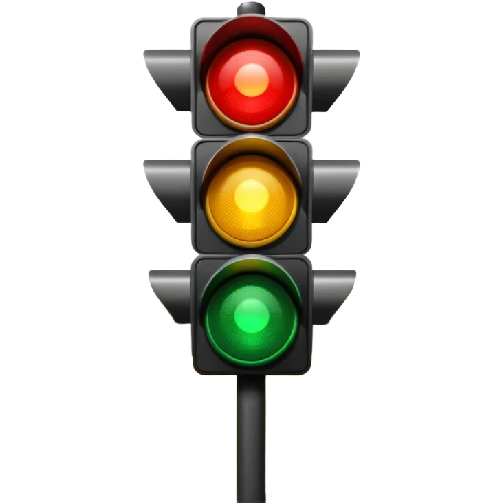 Traffic Light a full view with road emoji